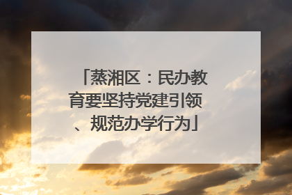 蒸湘区：民办教育要坚持党建引领、规范办学行为