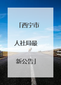 西宁市人社局最新公告