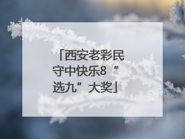西安老彩民守中快乐8“选九”大奖