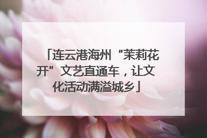 连云港海州“茉莉花开”文艺直通车，让文化活动满溢城乡