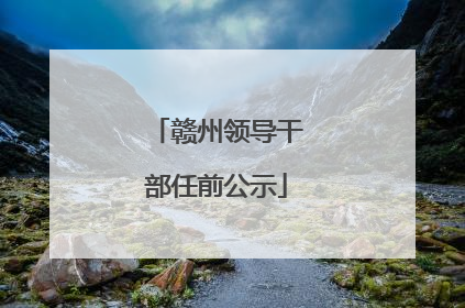 赣州领导干部任前公示