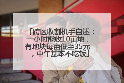 跨区收割机手自述：一小时能收10亩地，有地块每亩低至35元，中午基本不吃饭