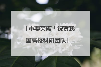 重要突破！祝贺我国高校科研团队