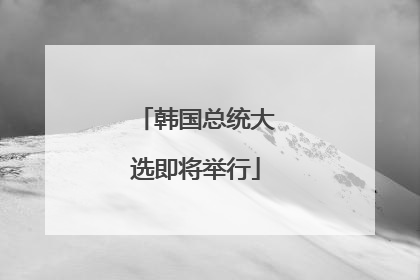 韩国总统大选即将举行