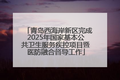 青岛西海岸新区完成2025年国家基本公共卫生服务疾控项目暨医防融合督导工作