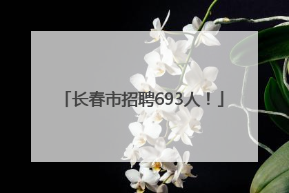 长春市招聘693人！