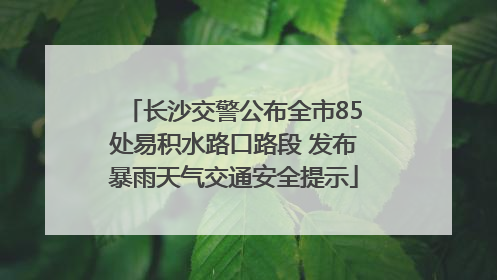 长沙交警公布全市85处易积水路口路段 发布暴雨天气交通安全提示