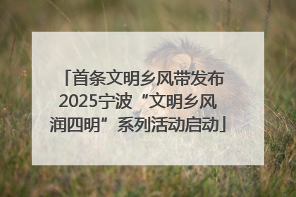 首条文明乡风带发布 2025宁波“文明乡风润四明”系列活动启动