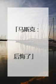 马斯克：后悔了
