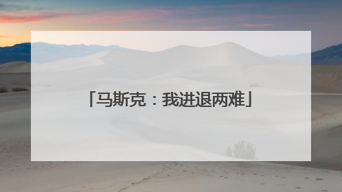 马斯克：我进退两难