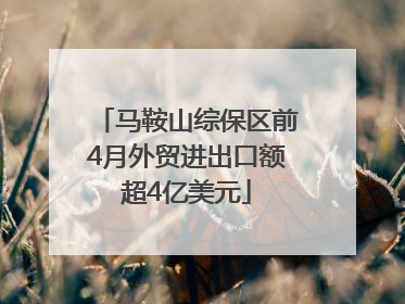 马鞍山综保区前4月外贸进出口额超4亿美元