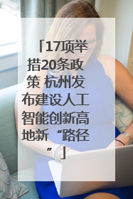 17项举措20条政策 杭州发布建设人工智能创新高地新“路径”