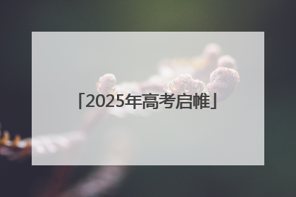 2025年高考启帷