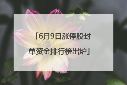 6月9日涨停股封单资金排行榜出炉