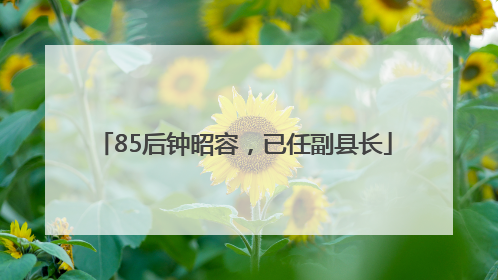 85后钟昭容，已任副县长
