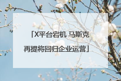 X平台宕机 马斯克再提将回归企业运营